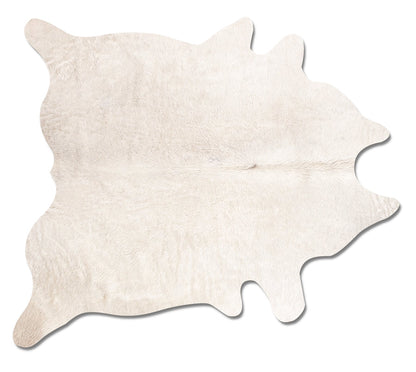 6' x 7' Off White Natural Cowhide Area Rug