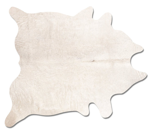 6' x 7' Off White Natural Cowhide Area Rug