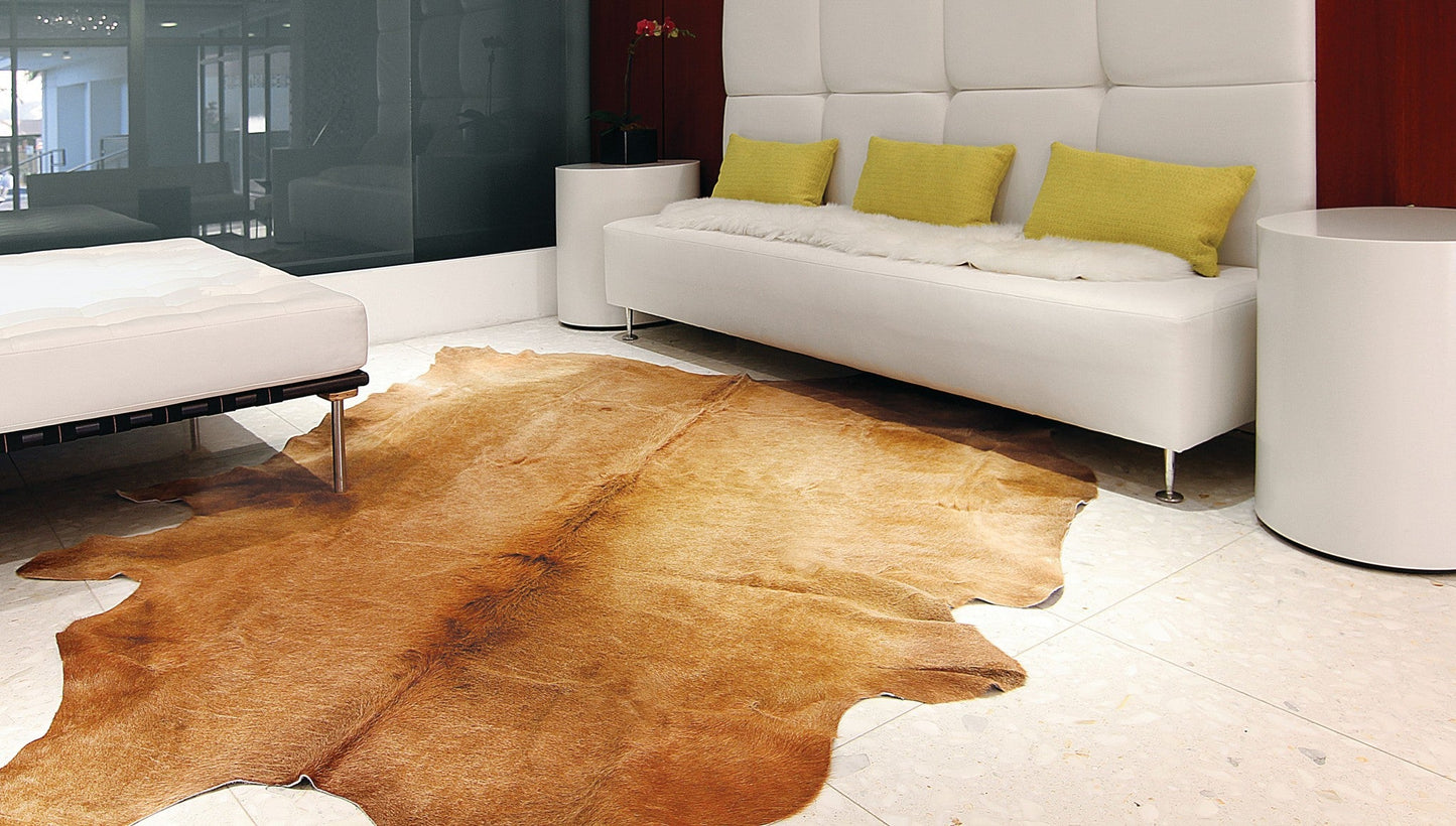 6' x 7' Golden Honey Exotic Cowhide Area Rug