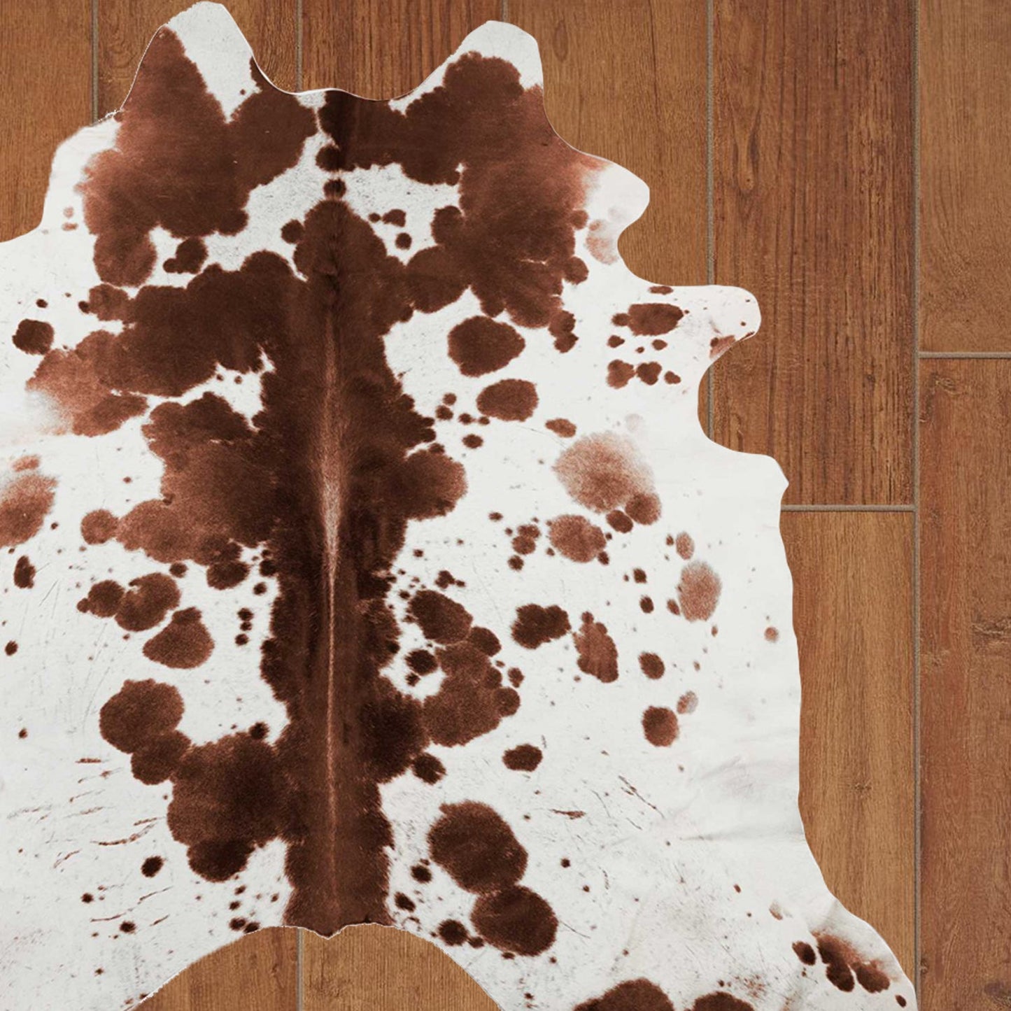 72" x 84" Brown White Cowhide - Rug