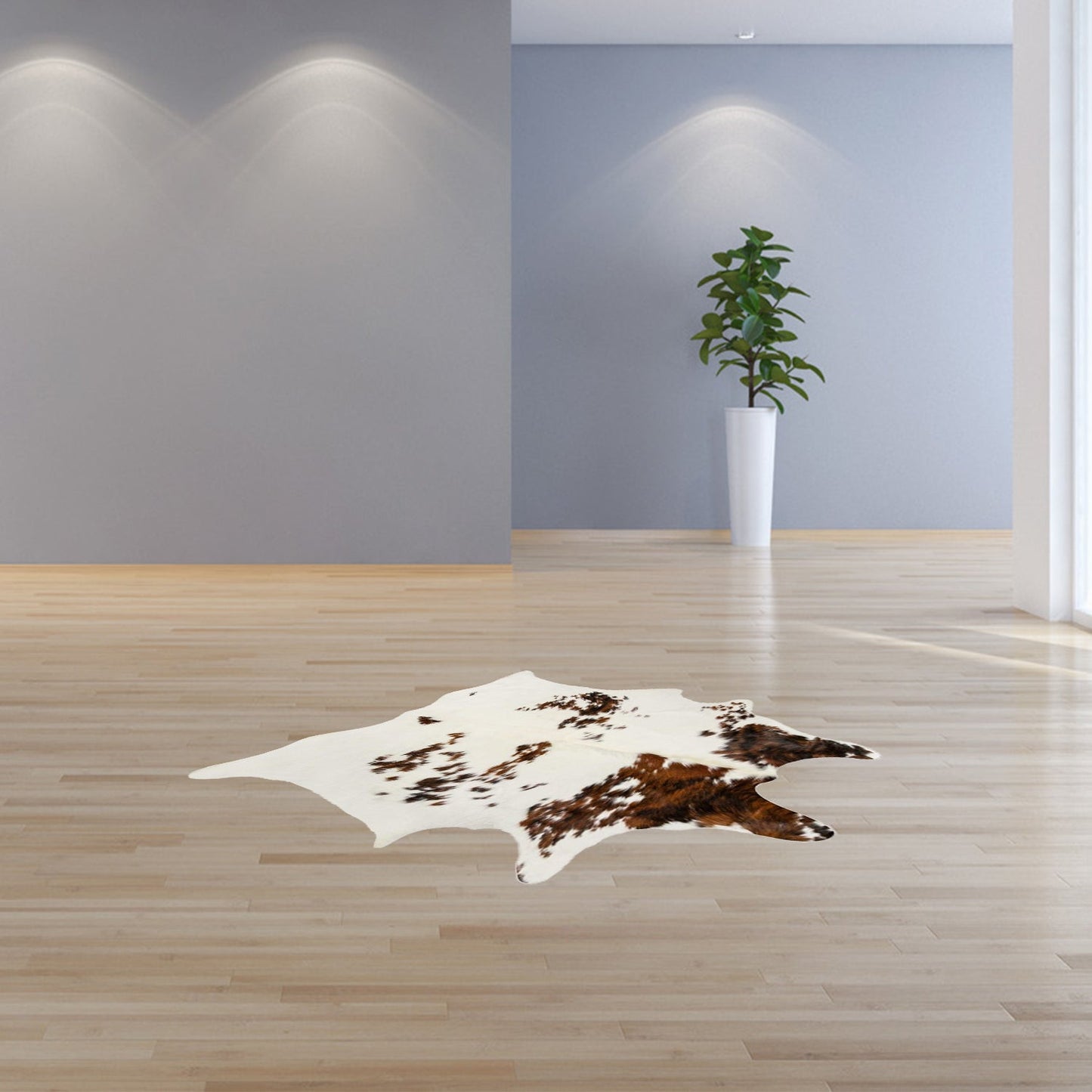 72" x 84" Salt Pepper Cowhide Rug - Chocolate White