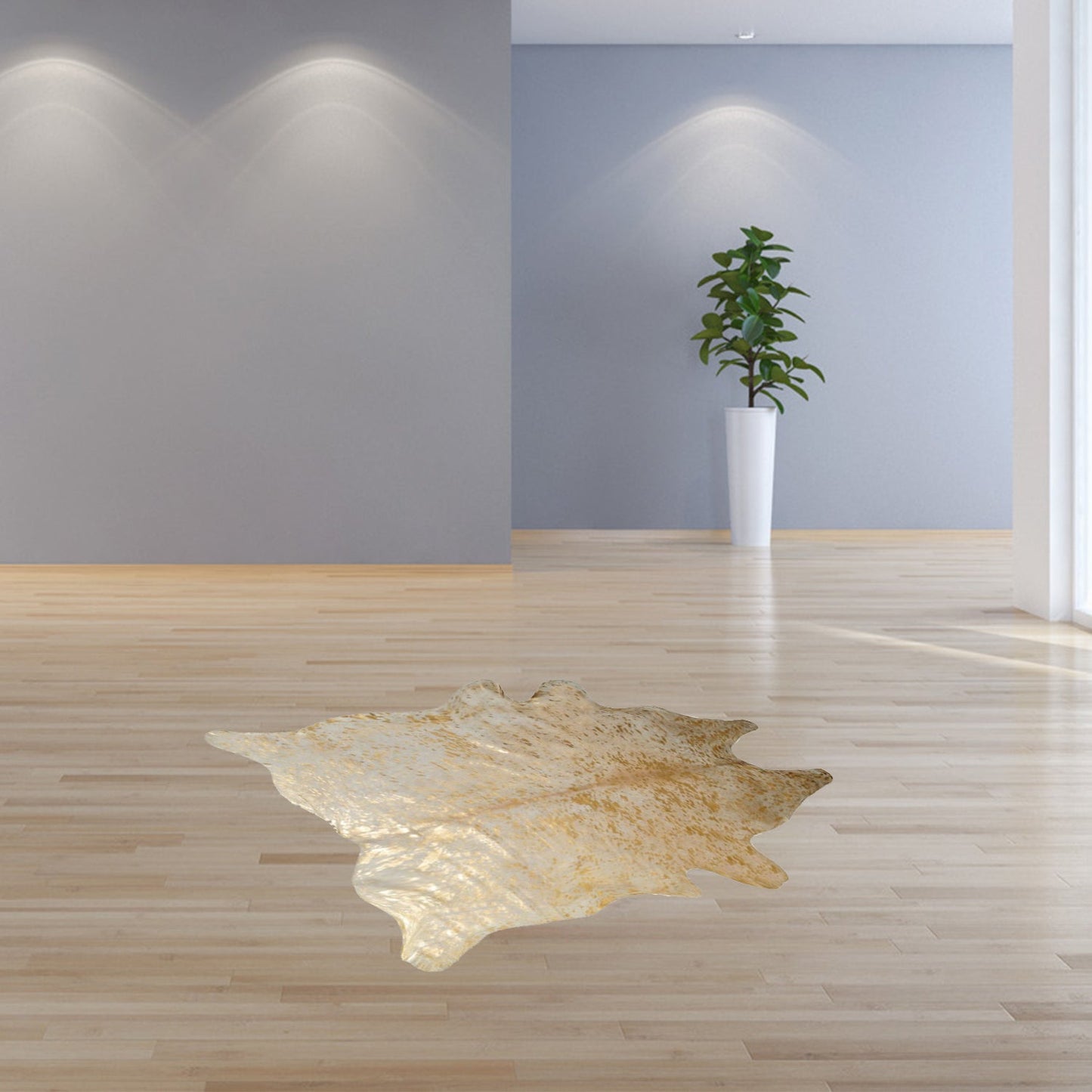 60" x 84" Natural and Gold Cowhide - Area Rug