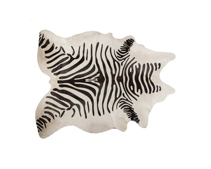 5' x 7' Zebra Stripe Black and White Natural Cowhide Area Rug