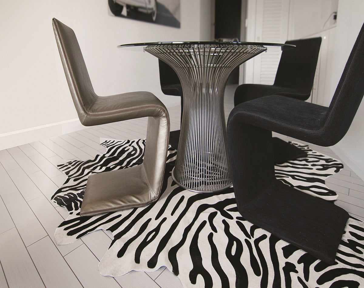 5' x 7' Zebra Stripe Black and White Natural Cowhide Area Rug