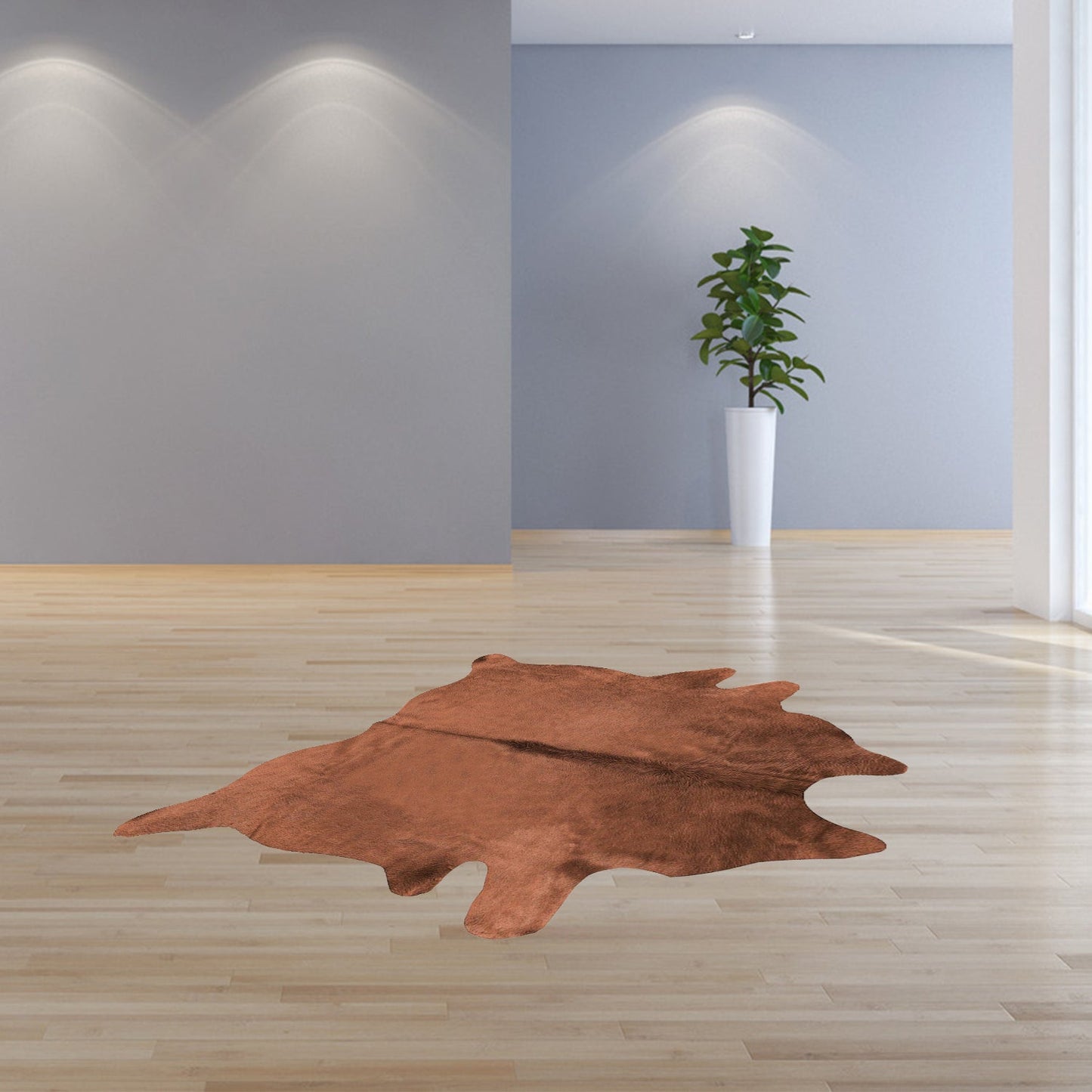 72" x 84" Brown Cowhide Rug