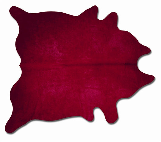 72" x 84" Burgundy Cowhide Rug