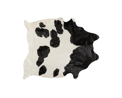 72" x 84" White and Black Cowhide Rug