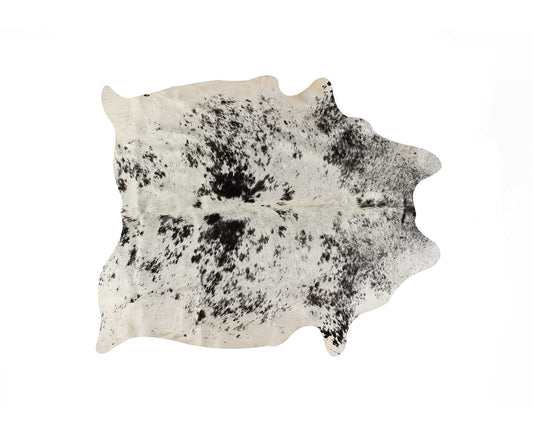 72" x 84" White and Black Cowhide Rug