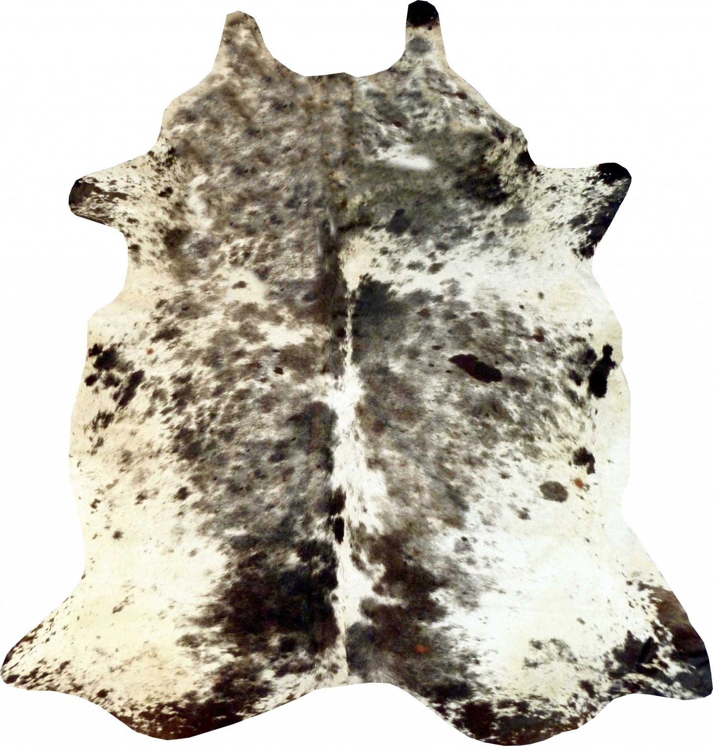 6 Ft Black and White Brindled Cowhide Rug