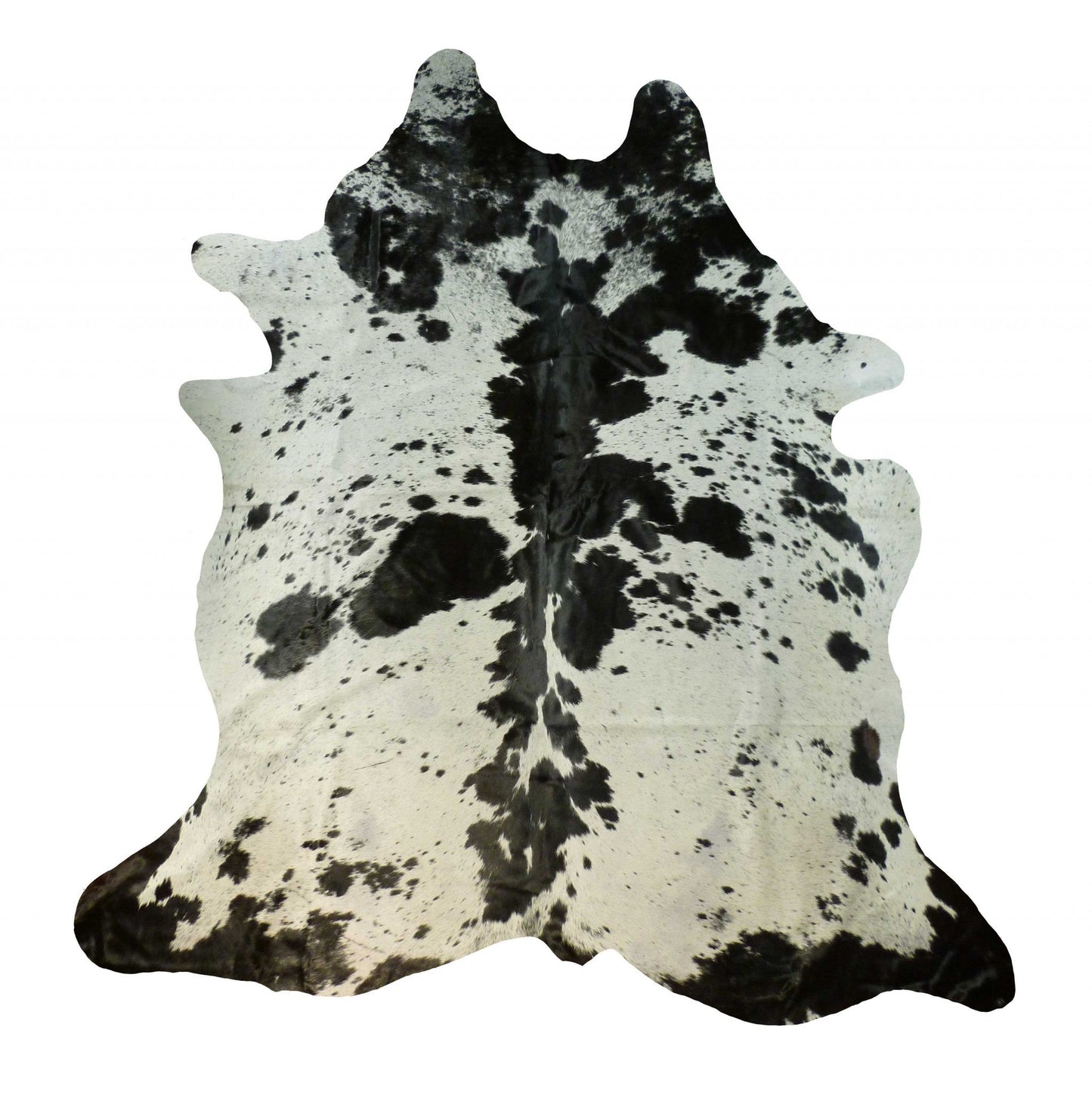 6.5 Ft Black and White Brindled Cowhide Rug