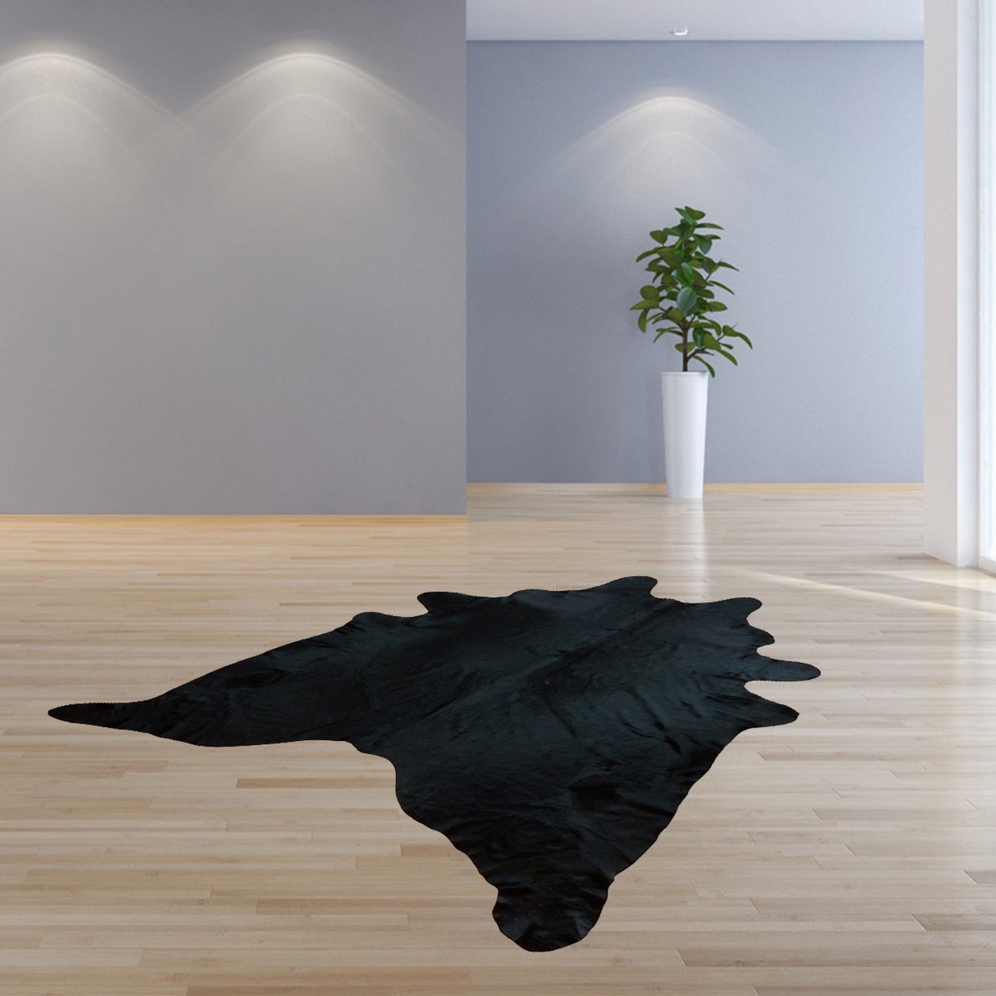 6.5 Ft Natural Black Brindled Cowhide Rug