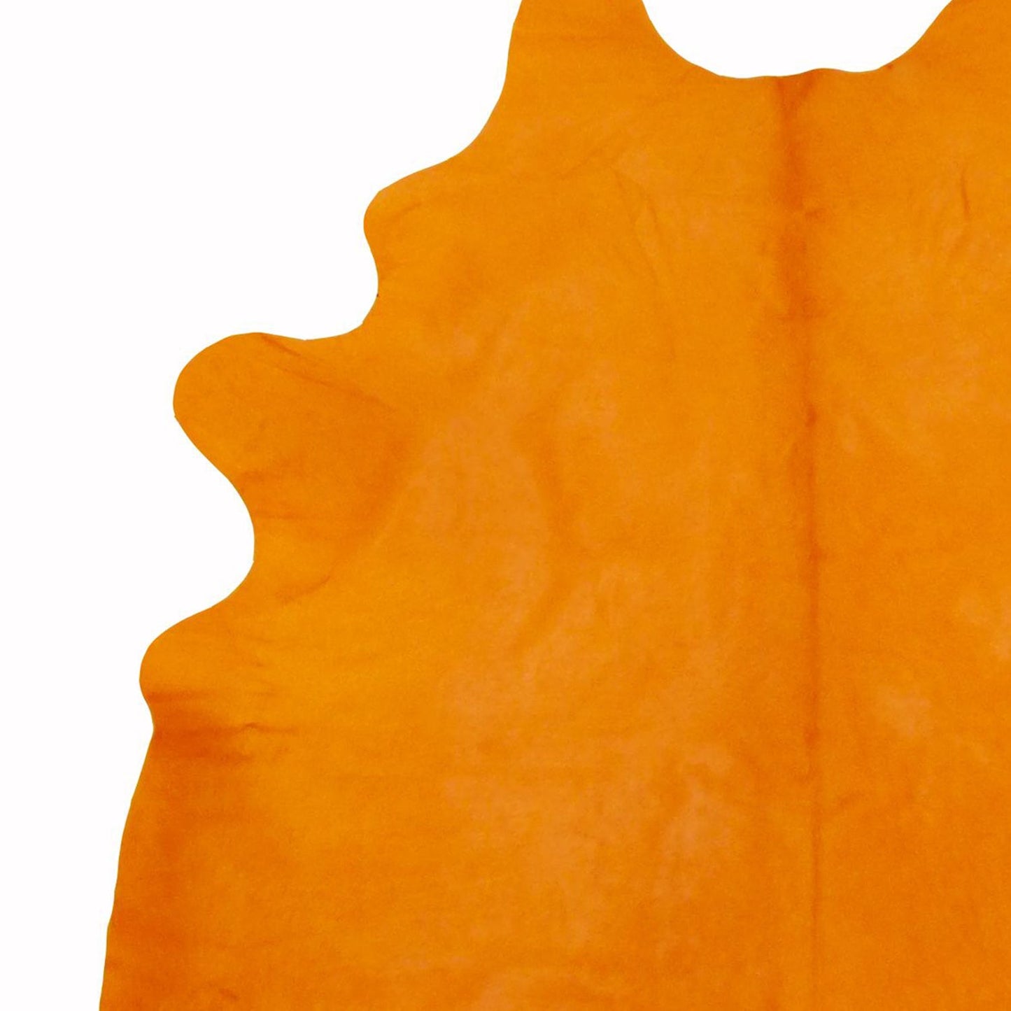 6 Ft Vibrant Orange Stenciled Cowhide Rug